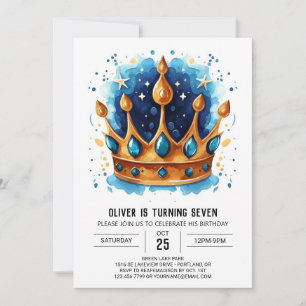 Prince Online Birthday Crown Einladung