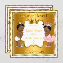 Prince Princess Gender Reveal Baby Shower Ethnic Einladung