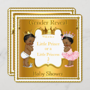 Prince Princess Gender Reveal Baby Shower Ethnic Einladung