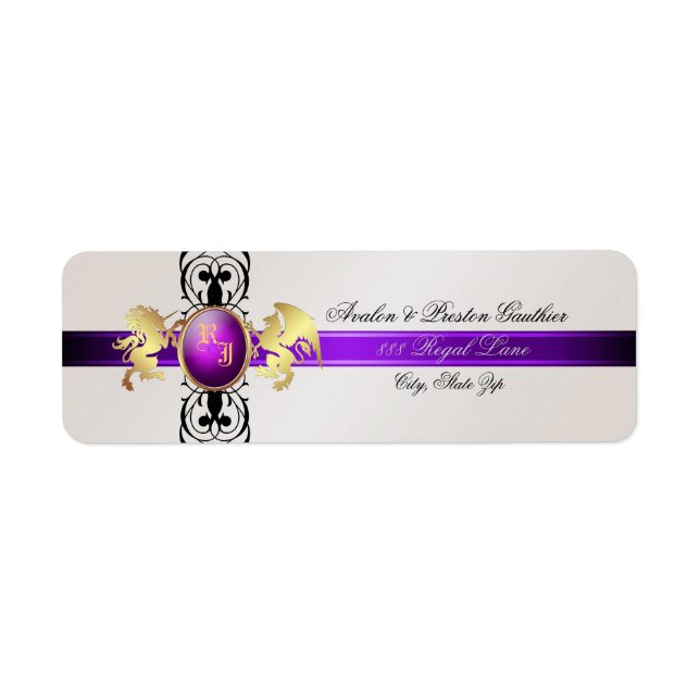 Prince & Princess Lila Champange Address Labels (Vorne)