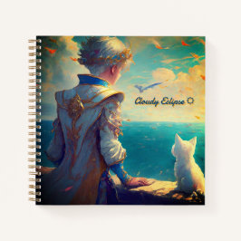 Prince & Princess mit Cat Ocean Spiral Notebook Notizbuch