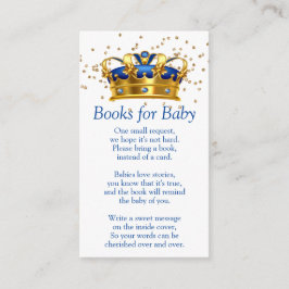 Prince Royal Blue Gold Elephant Books for Baby Begleitkarte