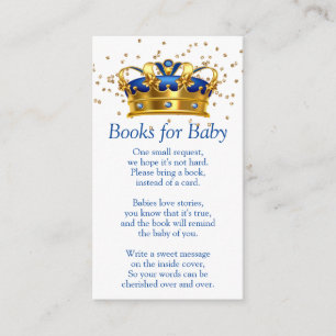 Prince Royal Blue Gold Elephant Books for Baby Begleitkarte