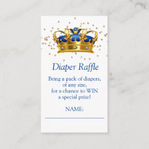 Prince Royal Blue Gold Elephant Diaper Raffle