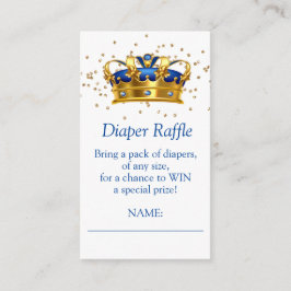 Prince Royal Blue Gold Elephant Diaper Raffle Begleitkarte
