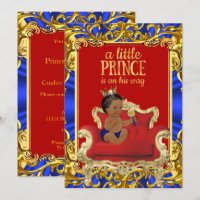 Prince Royal Blue Throne Baby Shower Ethnic