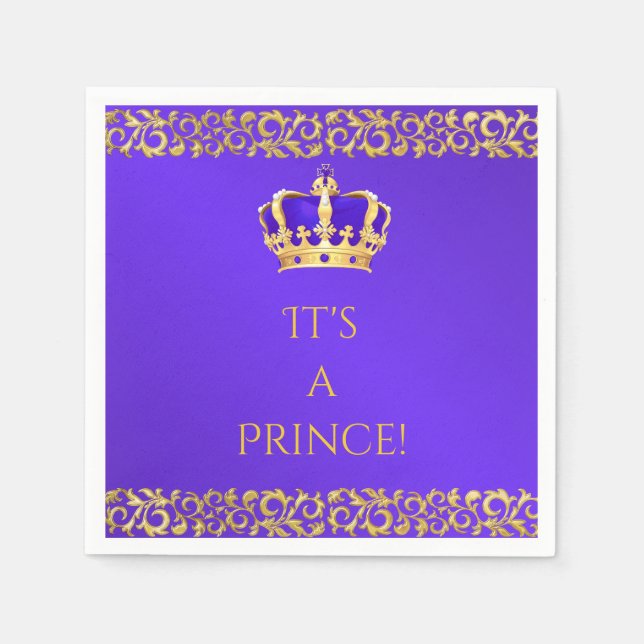 Prince Royal Lila & Gold Crown Serviette (Vorderseite)