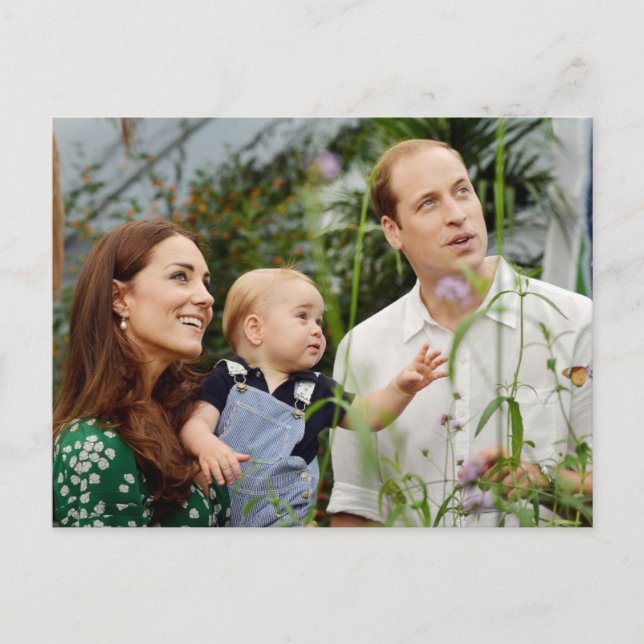 Prince William, Duchess Catherine & Prince George Postkarte (Vorderseite)