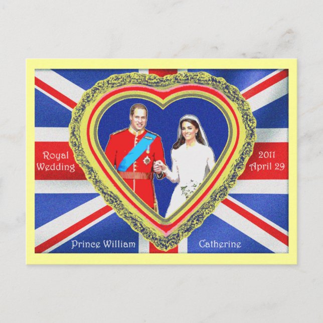 Prince William und Catherine Royal Wedding Postkarte (Vorderseite)