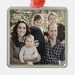 Prince William und Familie Dec 2018 stilisiert Ornament Aus Metall