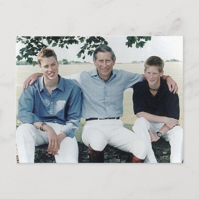 Princes Charles William Harry 1999 Postkarte (Vorderseite)