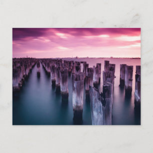 Princes Pier Melbourne Australien Lila Sunset Postkarte