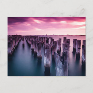 Princes Pier Melbourne Australien Lila Sunset Postkarte