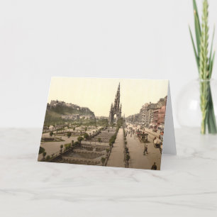 Princes Street, das Schloss und das Scott Monument Karte