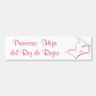Princesa:  De Reyes Hija Del Rey Autoaufkleber