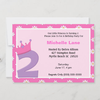 Princess 2. Geburtstag Einladung