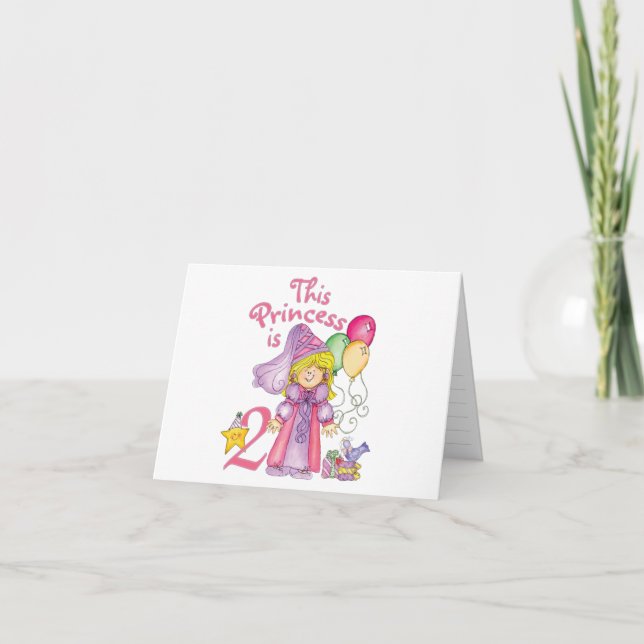 Princess 2. Geburtstag Einladungen (Vorderseite)