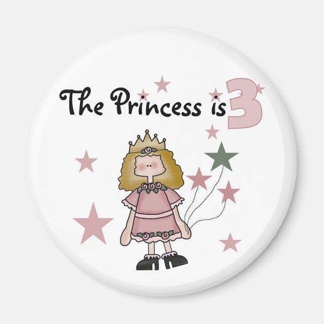 Princess 3. Geburtstagsgeschenke Magnet (Vorne)