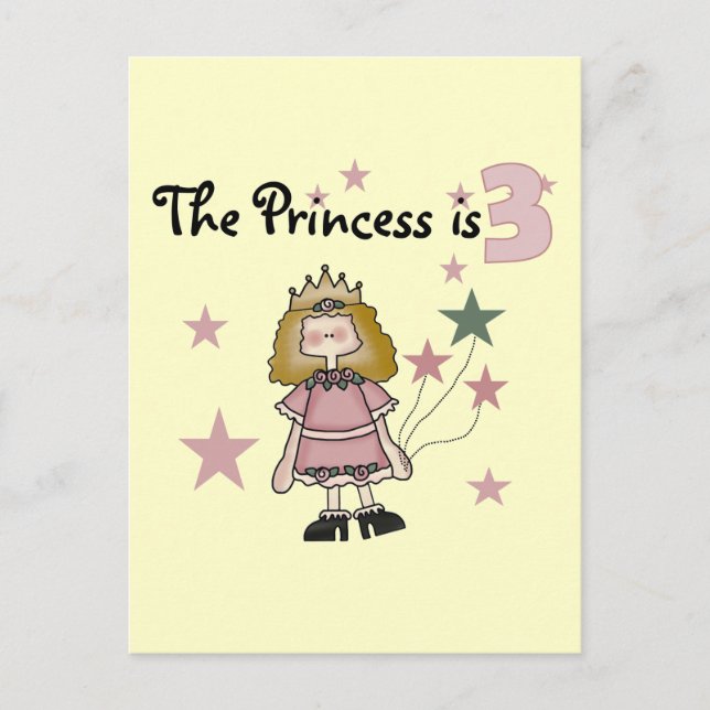 Princess 3. Geburtstagsgeschenke Postkarte (Vorderseite)