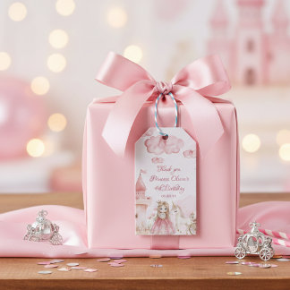 Princess 4th birthday Pink Castle Unicorn Party  Geschenkanhänger