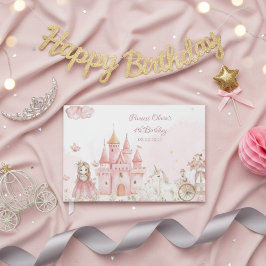 Princess 4th Pink Castle Unicorn Birthday Party Gästebuch