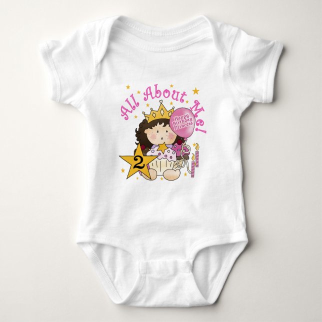 Princess All About Me 2. Geburtstag Baby Strampler (Vorderseite)
