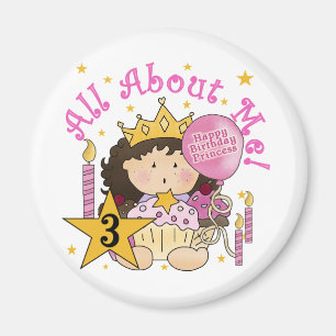 Princess All About Me 3. Geburtstagsgeschirr Magnet