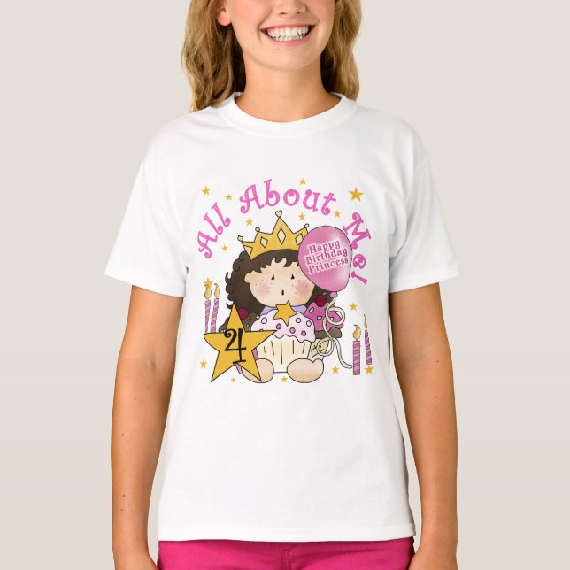 Princess All About Me 4. Birthday Tshirts (Vorderseite)