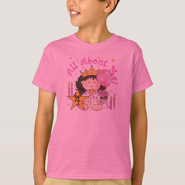 Princess All About Me 4. Birthday Tshirts (Vorderseite)