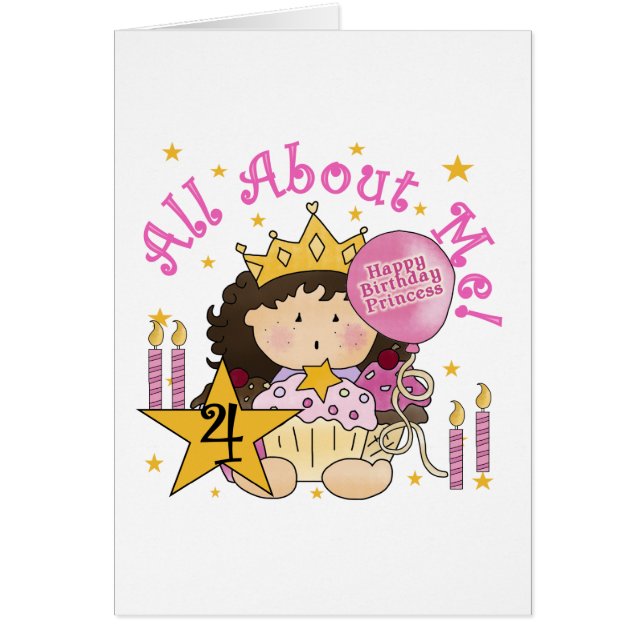 Princess All About Me 4. Birthday Tshirts (Vorne)