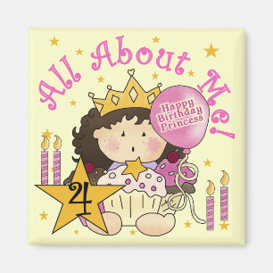 Princess All About Me 4. Birthday Tshirts Magnet