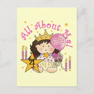 Princess All About Me 4. Birthday Tshirts Postkarte