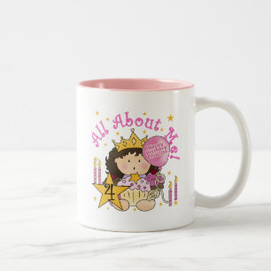 Princess All About Me 4. Birthday Tshirts Zweifarbige Tasse