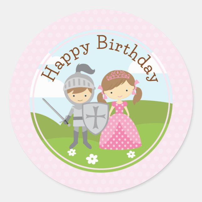 Princess and Knight 2inch round circle sticker (Vorderseite)