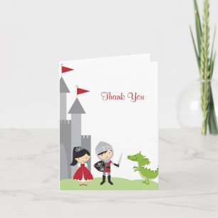 Princess and Knight Note Card Dankeskarte