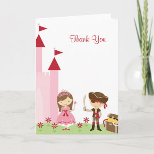 Princess and Pirate Note Card Dankeskarte