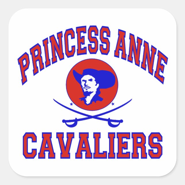 Princess Anne Cavaliers Quadratischer Aufkleber (Vorderseite)