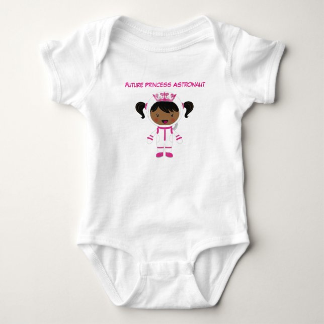 Princess Astronaut Baby Bodysuit Strampler (Vorderseite)