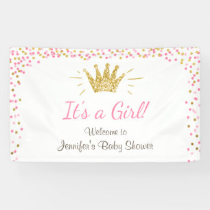Princess Baby Duschbanner Royal Pink Gold Girl Banner