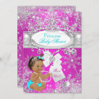 Princess Baby Dusche Hot Pink Aqua Brünett