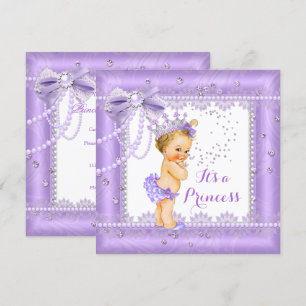 Princess Baby Dusche Lila Buggelzug Blonde Einladung