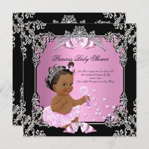 Princess Baby Dusche Pink Black Tutu Ethnic Einladung