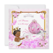 Princess Baby Dusche Pink Gold Carriage Ethnic
