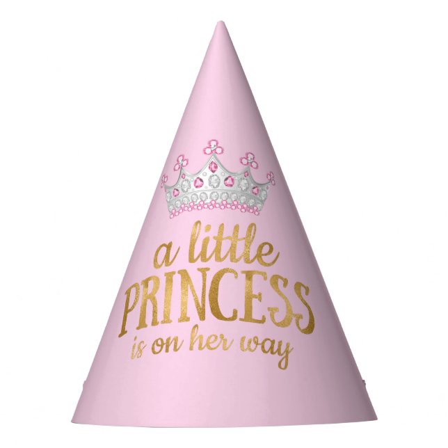 Princess Baby Dusche Pink Gold Silver Tiara Party Partyhütchen (Vorderseite)
