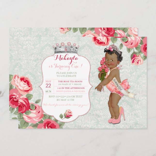 Princess Baby Einladung (Vorne/Hinten)