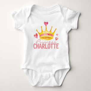 Princess Baby Girl Name   Custom Mit Monogramm Tia Baby Strampler