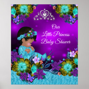 Princess Baby Shower Aquamarin Blue Lila Girl 2 Poster
