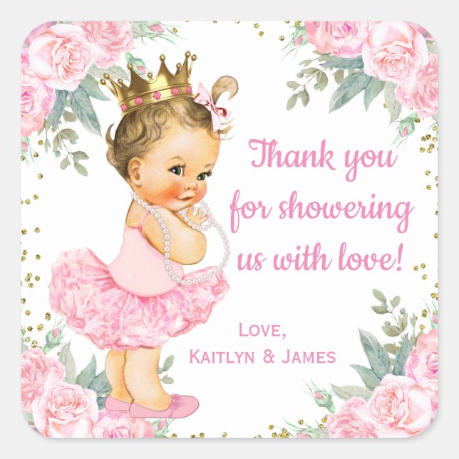 Princess Baby Shower bevorzugt Sticker (Vorderseite)