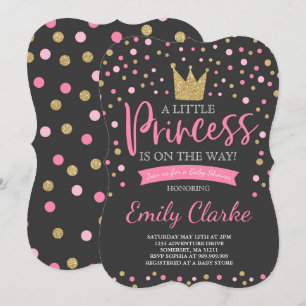 Princess Baby Shower Einladung Pink Gold Dusche