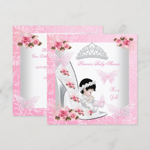 Princess Baby Shower Girl Butterfly Schuhe Rosa Ro Einladung